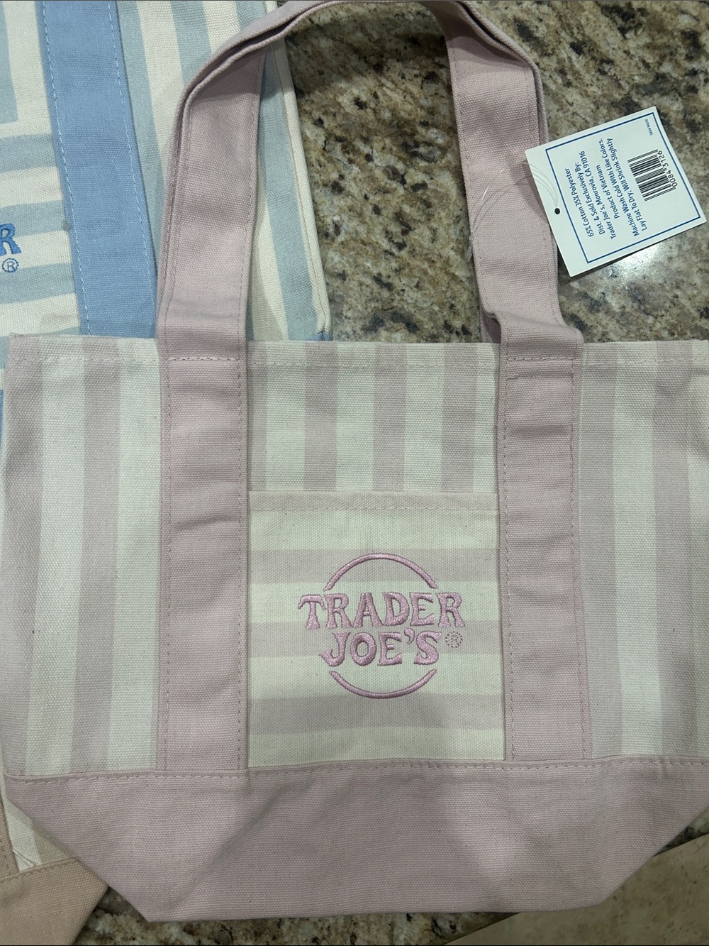 BRAND NEW | LIMITED EDITION | TRADER JOE’S | STRIPED MINI TOTE BAGS - Picture 2 of 5